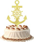 (1) Acrylic Nautical Cake Topper, Ship Anchor Design, for Birthday, Baby Shower, Wedding Party Cake Decor Supplies