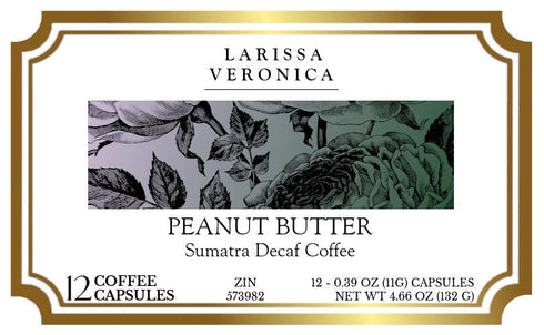 Larissa Veronica (12 573982) 2 Pack Peanut Butter Sumatra Decaf Coffee (Single Serve K-Cup Pods) (Gourmet, Naturally