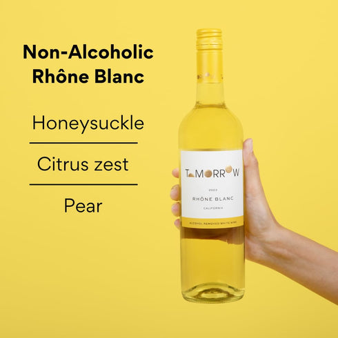 24.5 Oz Tomorrow Cellars Non-Alcoholic White Wine, Dry and Crisp, Low Sugar and Calories, Award-Winning, De-Alcoholized