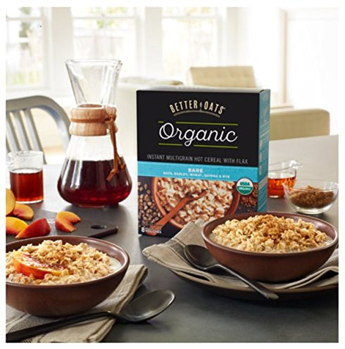 Better Oats 11.8 Post Organic Instant Oatmeal with Flax Seeds and Quinoa, Bare Flavor, Ounce