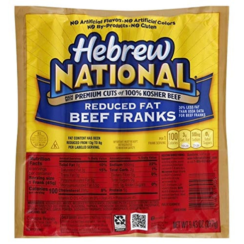Hebrew National , Beef Frank R/F Kosher, 9.3 Ounce