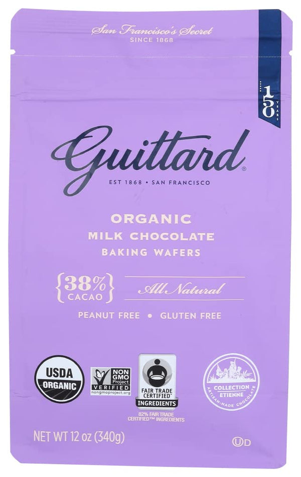 Guittard Baking Wafer Milk Chocolate 38% Organic, 12 Ounce