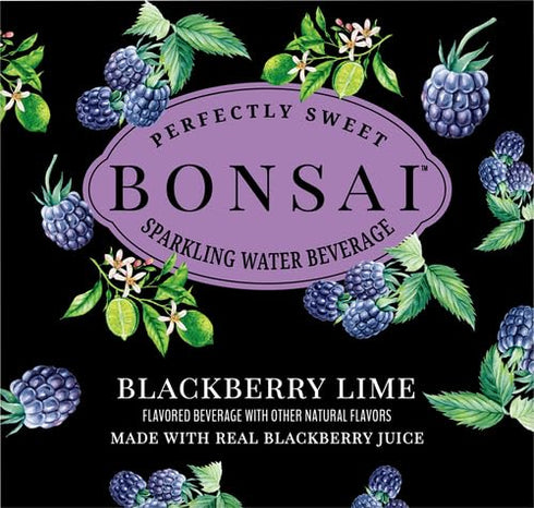 Bonsai 12 oz 8 pack Blackberry Lime Sweetened Sparkling Water, fl cans