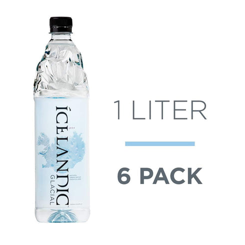 1L 33.81 Oz (Pack 6) Icelandic Glacial Natural Spring Alkaline Water, / Fl