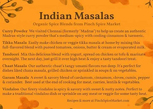 6 Indian Masalas Gift Bag with Organic Seasonings | Great Present for People Who Love Indian Food!