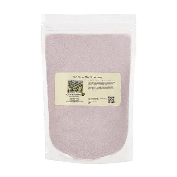 OliveNation Vegan Soft Serve Mix, Strawberry - Non-Dairy Soft Serve Powder for