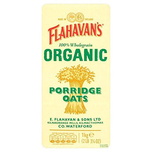Flahavan's Organic Porridge Oats 1kg - Pack of 2