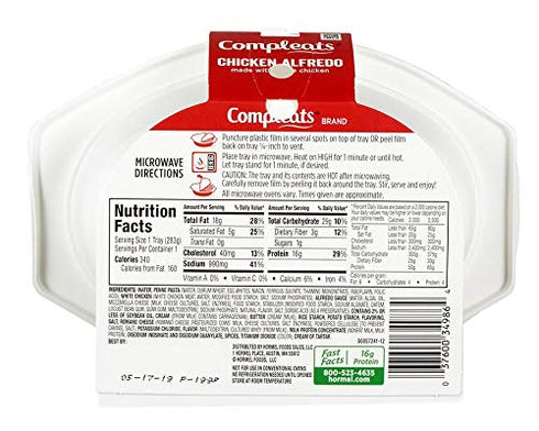 10 (Pack 6) Hormel Compleats Sauces, Chicken Alfredo, Ounce