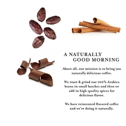 100% 12 oz. Via Bom Dia Naturally Flavored Ground Coffee, Cinnamon Chocolate, Medium Roast, No Artificial Flavors, Bag