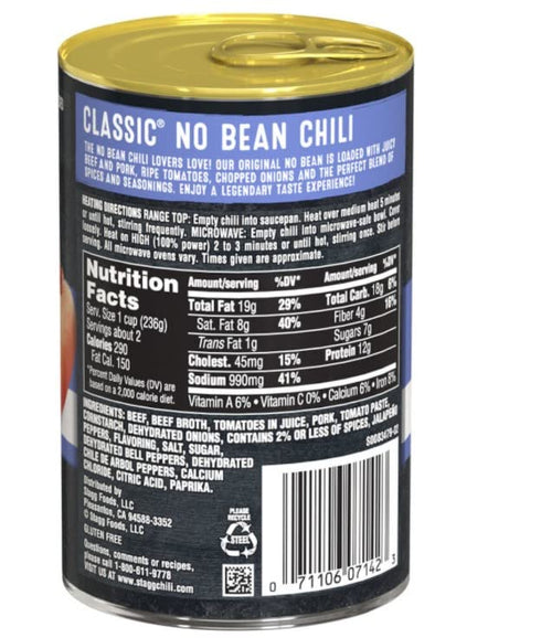 STAGG 15 (12-Pack) CLASSIC Chili No Beans, Ounce