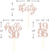 24 Pcs Rose Gold Glitter Cupcake Toppers for 30th Birthday, 30th Anniversary, Wedding Party Decorations