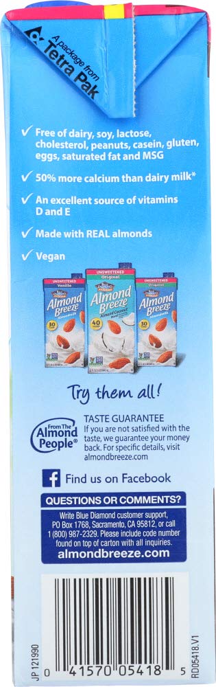 32 oz. (Pack 12) Blue Diamond Almond Breeze, Chocolate Unsweetened