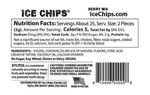 ICE CHIPS 6 Pack); Xylitol Candy Tins (Variety Low Carb, Gluten Free - includes BAND as shown