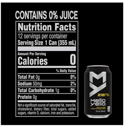 Generic 18 Pack 12oz of Mello Yello Zero Soft Drink Cans Soda Pop