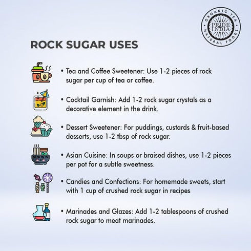 Pack 6 12 oz (340 of - Pride Of India - Natural Crystal Rock Sugar Whole - gm) Medium Dual Sifter Jar - Authentic