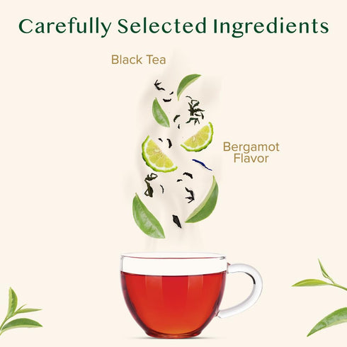VAHDAM Earl Grey Black Tea Bags (30 Count) - Medium Caffeine, Non GMO, Gluten Free | Citrus Bergamot & Smooth