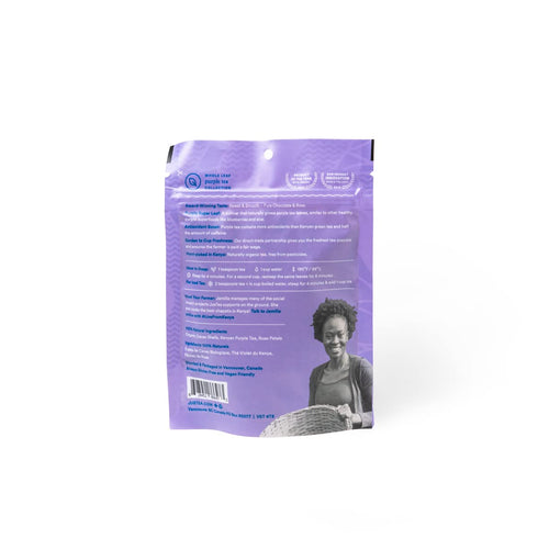 JusTea PURPLE CHOCOLATE | Loose Leaf Purple Tea | 40+ Cups (3.5oz) | Very Low Caffeine | Fair Trade
