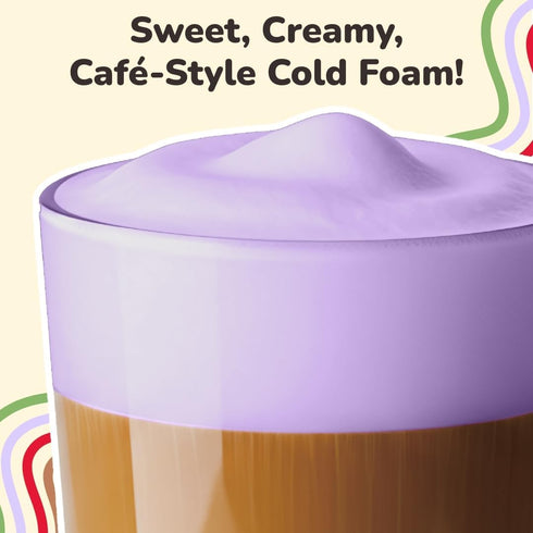 (12 8.47 oz) YULU FOODS Lavender Instant Cold Foam Sticks Servings, | Non-Dairy Floral Cold Foam for Iced Coffee, Tea