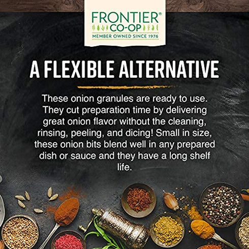 16 Oz, Frontier Co-op Organic White Onion Granules Bulk Bag - Restaurant Supply