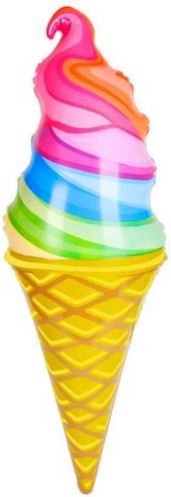 Set 3 36" Inflatable Ice Cream Cones, of Blow-up Rainbow Swirl Treats