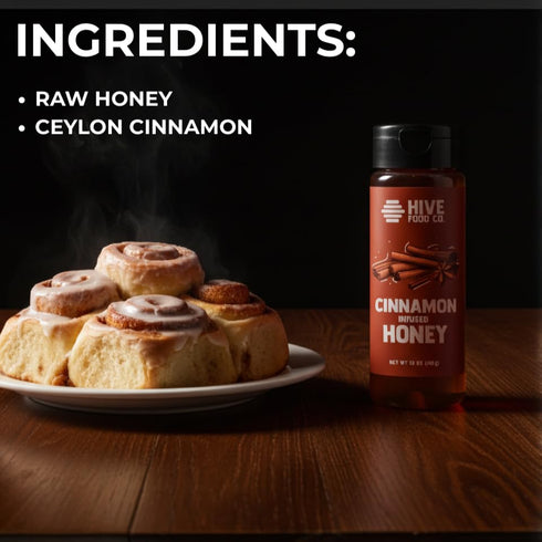 100% 12oz (12 oz, HIVE Food Co. Infused Honey Pure American Raw & Unfiltered with Gourmet Natural Flavors Small Batch