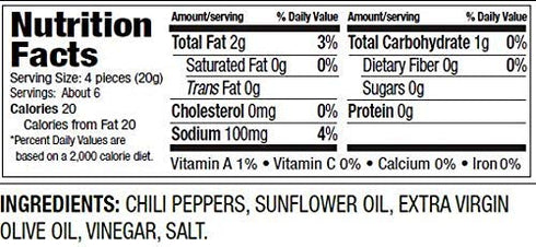 6.7oz 6-Pack DeLallo Whole Calabrian Chili Peppers, Hot & Spicy, Jar