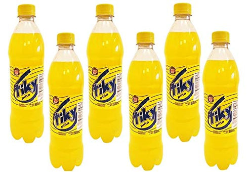 Tiky Pia Soda Plastic Bottle 600 ml - 6 Pack / Pineapple Drink