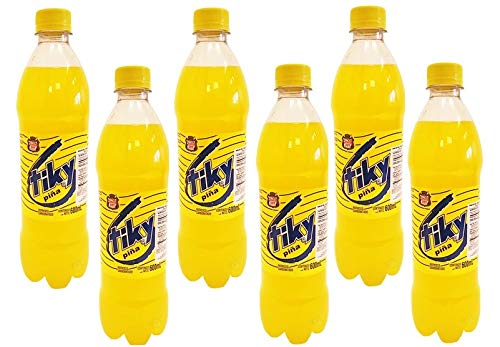 Tiky Pia Soda Plastic Bottle 600 ml - 6 Pack / Pineapple Drink
