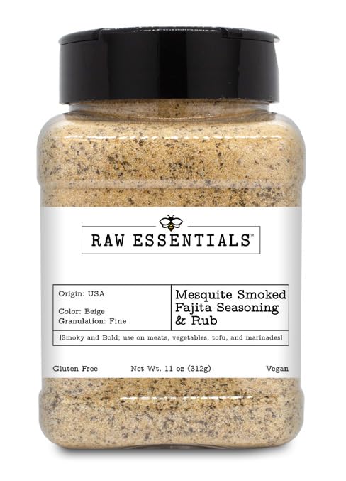 Mesquite Fajita Rub and Seasoning, 11 Ounce Bottle - Smoky and Bold for Meats, Vegetables, Marinades
