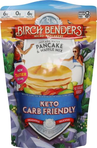 10 (Pack 2) Birch Benders Griddle Cakes, Pancake Waffle Mix Keto, Ounce