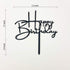 Happy Birthday Cake Topper for Birthday Party Decorations, Black Acrylic
