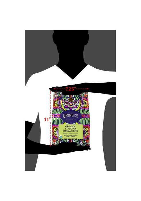 Orinoco Coffee and Tea 2.5lb 100% Orinoco Organic Ethiopian Yirgacheffe bag, Light Roast, Whole Bean Coffee, Arabica
