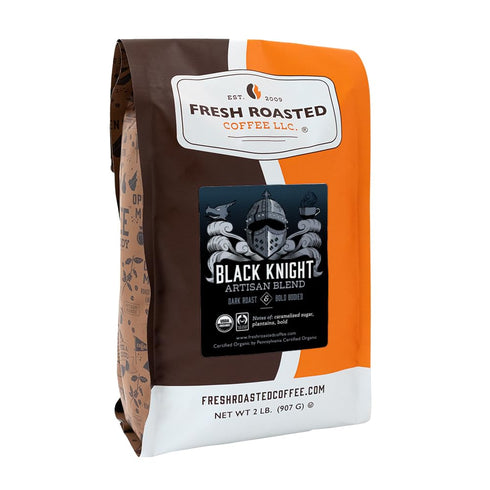 Fresh Roasted Coffee, Organic Black Knight | USDA Organic, Kosher | Dark