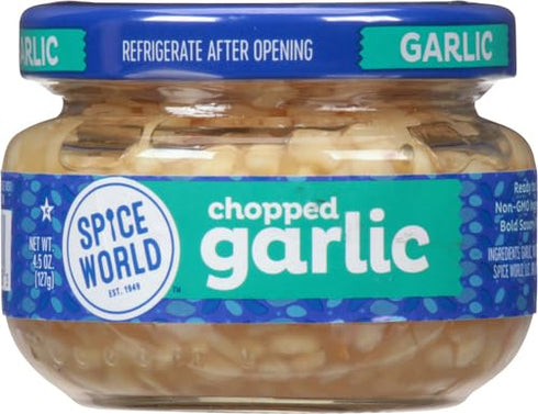 4.5 oz Spice World Chopped Garlic No Preservatives