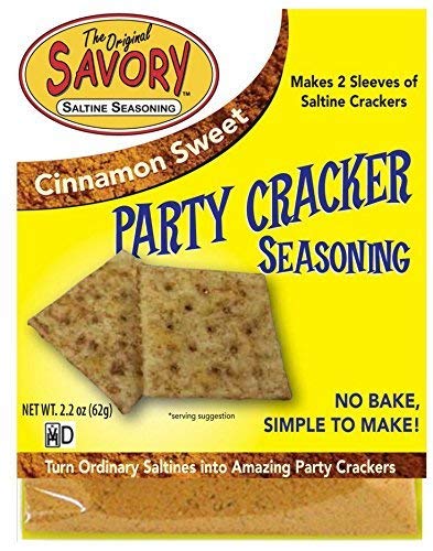 Savory Saltine Seasoning Bundle - 2.2 Ounce Cinnamon Toast (Sweet), 2 Pack with 2 Large Zip Lock Bags