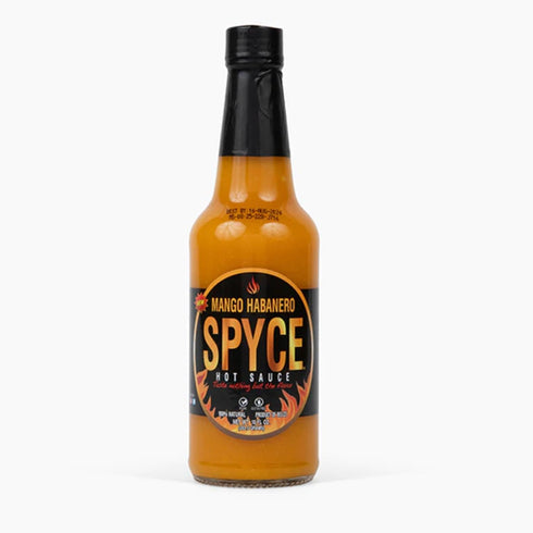 SPYCE Habanero Hot Sauce, Vegan, Gluten Free, Low Sodium, 10 oz, Mango Habanero
