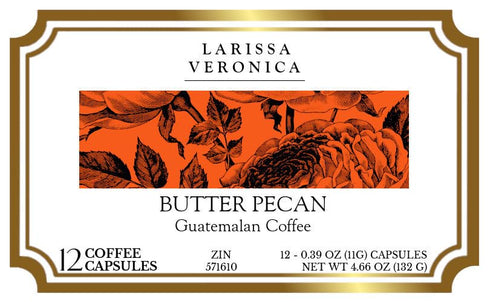 Larissa Veronica (12 571610) 3 Pack Butter Pecan Guatemalan Coffee (Single Serve K-Cup Pods) (Gourmet, Naturally