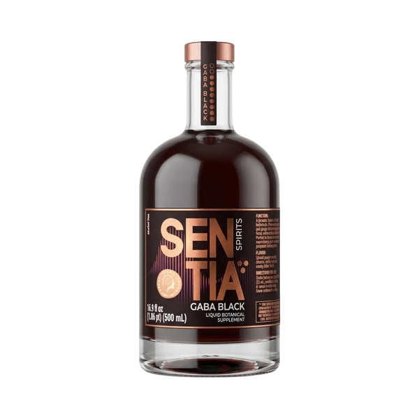 Sentia Gaba Black, Science-backed Non Alcoholic Functional Drink for Focus and Energy,