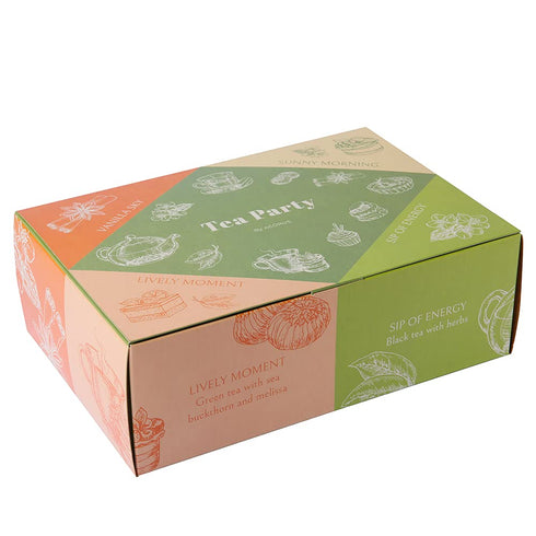 ACORUS Tea Party with 4 Different Flavors, 40 Count Natural Rooibos, Black Tea, Green Tea Variety Pack