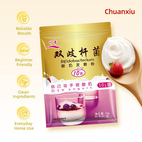 Chuanxiu 10 Yogurt Starter Culture with Types of Danish Probiotic Strains, Plain Yogurt Powder, High Activity