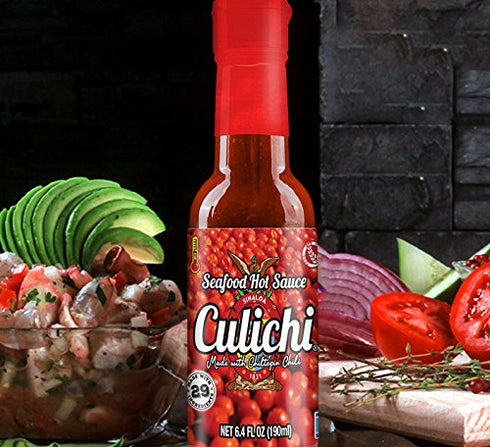 (3 Salsa Culichi (TM) Official Seafood Hot Sauce, Made With The Famously Known "Red Gold" Chiltepin Chili (Authentic