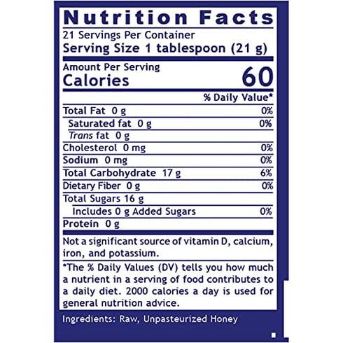 100% 1 lb Quantum Nutrition Labs Canadian Honey - Raw Honey, Pure Honey, Raw Unpasteurized Honey, Unfiltered, Pure