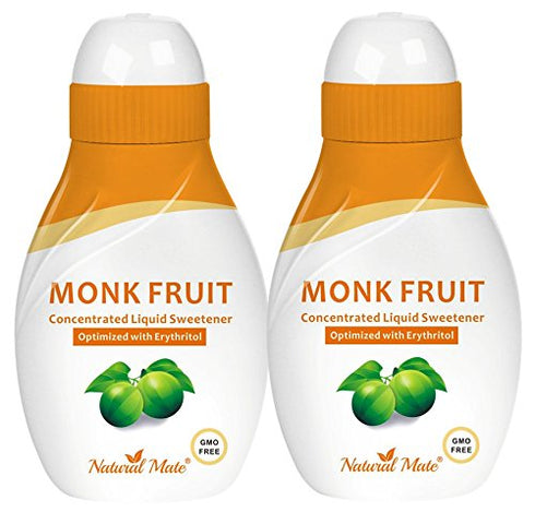 Monk Fruit Liquid Sweetener, 100% Monk Fruit Extract with Erythritol, 0.9 FL OZ (26.5 mL), 2 Pack