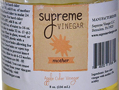 Supreme Vinegar 3696 8 oz. Supreme Cider Mother of Vinegar Yellow