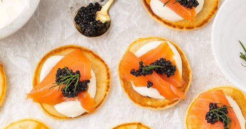 Frozen 1.25 inch 30 pack (4.76 (136 French Cocktail Blinis for Caviar - Appetizer Pancakes for Specialty Foods - / per