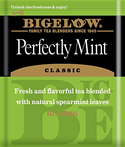 20 Count (Pack 6), 120 Bigelow Tea Perfectly Mint Black Tea, Caffeinated with Spearmint, Box of Total Tea Bags