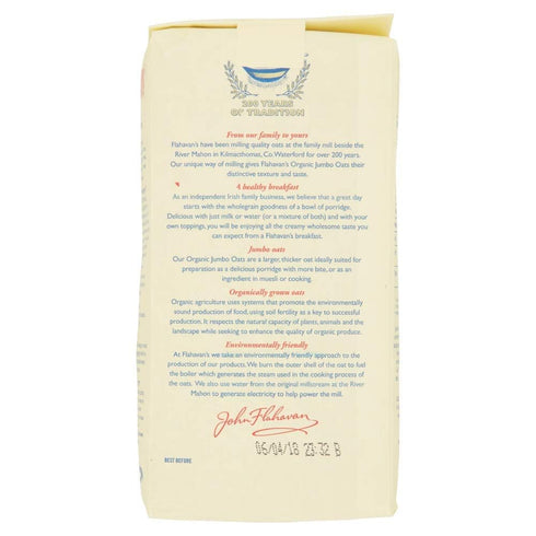 100% 200 2.2 Lbs (1kg) Flahavan's Organic Porridge Oats | Wholegrain Rolled Oats | Trusted For Over Years | Product