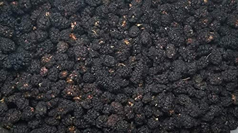 Mulberries, Packed 1 lb. (16 oz.) "FRESH" Dried Black - No sugar added, Delicious, Quality, Vegan, User Friendly
