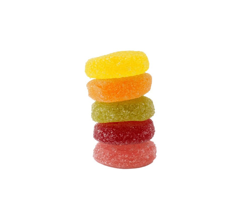 Gummies (1 Bright Sunkiss Fruit Gems, Individually Wrapped Sugar Dusted Soft Gel Candy, Fruit Slice Flavored Jelly by