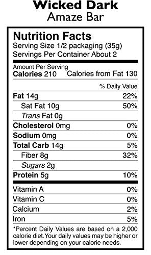 95% 2.5 (1 Count), Taza Chocolate Organic Amaze Bar Stone Ground, Wicked Dark, Ounce Vegan